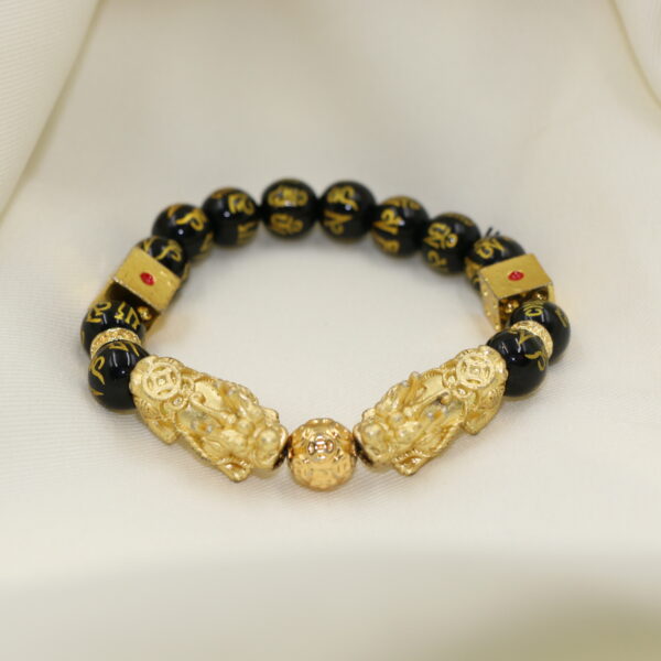 六字箴言流沙金貔貅(霧)手串