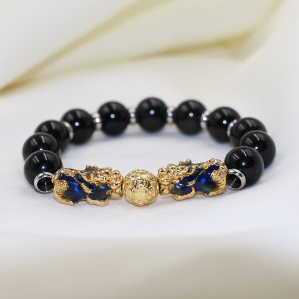 黑曜石溫感貔貅手串